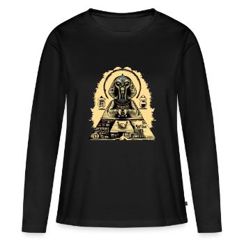 Sphinx Alien Nr. 2 - Frauen Premium Bio Langarmshirt - Schwarz - Vorne - Julia (174cm)