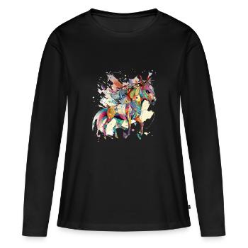 Miggi la jument - T-shirt manches longues Premium bio Femme - noir - Devant - Julia (174cm)