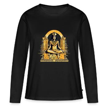 Le sphinx n°4 - T-shirt manches longues Premium bio Femme - noir - Devant - Julia (174cm)