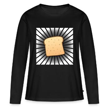 Lustige Comic Butter Toast Scheibe Cool Toastbrot - Frauen Premium Bio Langarmshirt - Schwarz - Vorne - Julia (174cm)