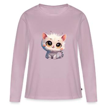 Cute white kitten - Women's Premium Organic Long Sleeve Shirt - dusky pink - Front - Julia (174cm)