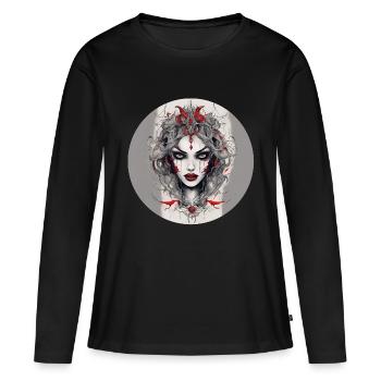 Vampire Gril - Frauen Premium Bio Langarmshirt - Schwarz - Vorne - Julia (174cm)