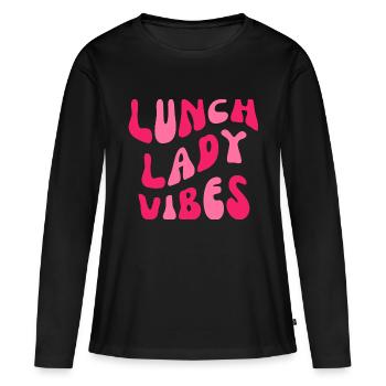 Déjeuner Lady Vibes - T-shirt manches longues Premium bio Femme - noir - Devant - Julia (174cm)