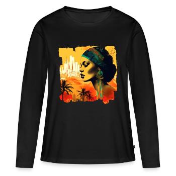 Rio de Janeiro, la célèbre métropole du Brésil - T-shirt manches longues Premium bio Femme - noir - Devant - Julia (174cm)