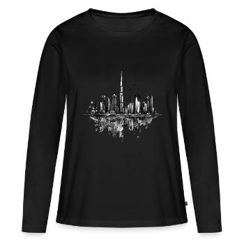 Dubaï est une métropole en plein essor - T-shirt manches longues Premium bio Femme - noir - Devant - Julia (174cm)