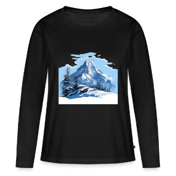 De vraies sensations hivernales - T-shirt manches longues Premium bio Femme - noir - Devant - Julia (174cm)
