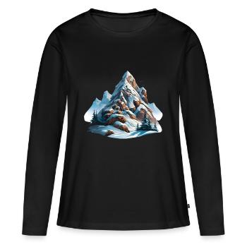 Sur la crête sommitale - T-shirt manches longues Premium bio Femme - noir - Devant - Julia (174cm)