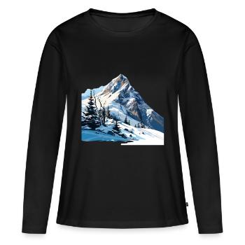 C’est enfin l’hiver - T-shirt manches longues Premium bio Femme - noir - Devant - Julia (174cm)