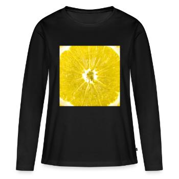 Slice of lemon - Women's Premium Organic Long Sleeve Shirt - black - Front - Julia (174cm)