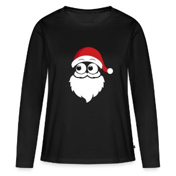 Père Noël espion - T-shirt manches longues Premium bio Femme - noir - Devant - Julia (174cm)
