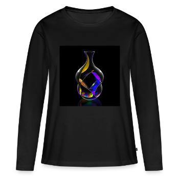 Kleinsche Flasche -03- - Frauen Premium Bio Langarmshirt - Schwarz - Vorne - Julia (174cm)