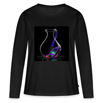 Kleinsche Flasche -01- - Frauen Premium Bio Langarmshirt - Schwarz - Vorne - Julia (174cm)