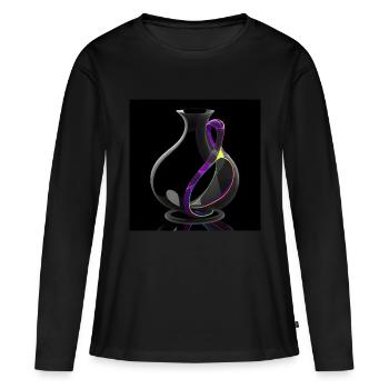 Kleinsche Flasche -02- - Frauen Premium Bio Langarmshirt - Schwarz - Vorne - Julia (174cm)