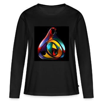 Kleinsche Flasche -04- - Frauen Premium Bio Langarmshirt - Schwarz - Vorne - Julia (174cm)