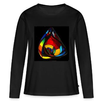 Kleinsche Flasche -05- - Frauen Premium Bio Langarmshirt - Schwarz - Vorne - Julia (174cm)