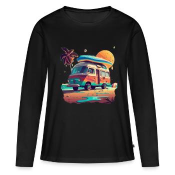 CAMPER VAN - Women's Premium Organic Long Sleeve Shirt - black - Front - Julia (174cm)