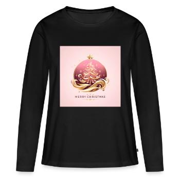 Noël - T-shirt manches longues Premium bio Femme - noir - Devant - Julia (174cm)