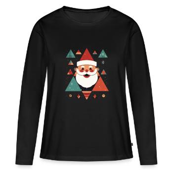 Père Noël Père Noël - T-shirt manches longues Premium bio Femme - noir - Devant - Julia (174cm)