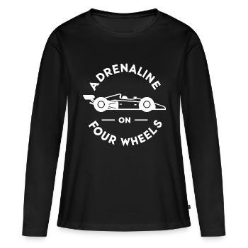 Adrénaline sur quatre roues - T-shirt manches longues Premium bio Femme - noir - Devant - Julia (174cm)