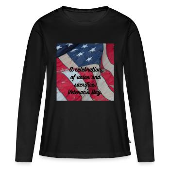 Veteranen, Veteranen, Waffenstillstand. - Frauen Premium Bio Langarmshirt - Schwarz - Vorne - Julia (174cm)