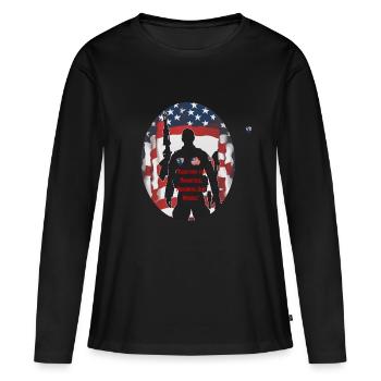 Veteranen, Veteranen, Waffenstillstand. - Frauen Premium Bio Langarmshirt - Schwarz - Vorne - Julia (174cm)
