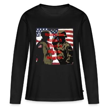 Veteranen, Veteranen, Waffenstillstand. - Frauen Premium Bio Langarmshirt - Schwarz - Vorne - Julia (174cm)
