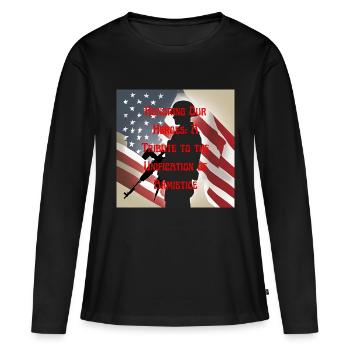 Veteranen, Veteranen, Waffenstillstand. - Frauen Premium Bio Langarmshirt - Schwarz - Vorne - Julia (174cm)