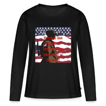 Veteranen, Veteranen, Waffenstillstand. - Frauen Premium Bio Langarmshirt - Schwarz - Vorne - Julia (174cm)