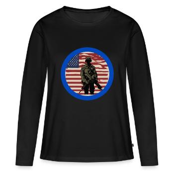 Veteran, Veteran, Waffenstillstand, Militär. - Frauen Premium Bio Langarmshirt - Schwarz - Vorne - Julia (174cm)