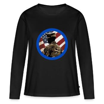 Veteran, Veteran, Waffenstillstand, Militär. - Frauen Premium Bio Langarmshirt - Schwarz - Vorne - Julia (174cm)