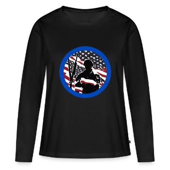 Veteran, Veteran, Waffenstillstand, Militär. - Frauen Premium Bio Langarmshirt - Schwarz - Vorne - Julia (174cm)