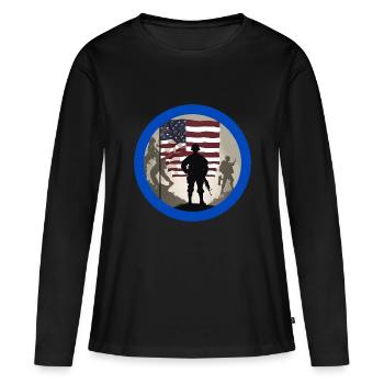 Veteran, Veteran, Waffenstillstand, Militär. - Frauen Premium Bio Langarmshirt - Schwarz - Vorne - Julia (174cm)