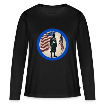 Veteranen,Veteran,Waffenstillstand,US-Armee,Marine, - Frauen Premium Bio Langarmshirt - Schwarz - Vorne - Julia (174cm)