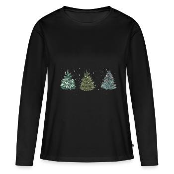 Weihnachtsbaum - Frauen Premium Bio Langarmshirt - Schwarz - Vorne - Julia (174cm)