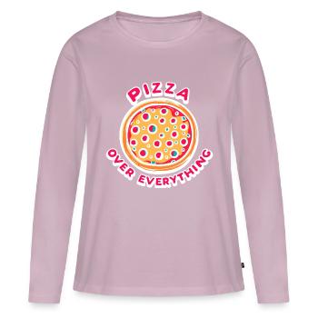 Pizza Over Everything - Women's Premium Organic Long Sleeve Shirt - dusky pink - Front - Julia (174cm)