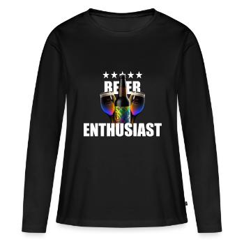Bier Enthusiast Lustig Witzig Pils Saufen Suff - Frauen Premium Bio Langarmshirt - Schwarz - Vorne - Julia (174cm)