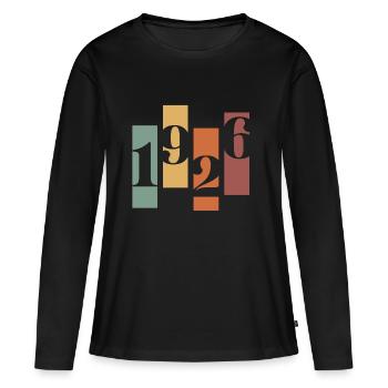 1926 vintage rétro - T-shirt manches longues Premium bio Femme - noir - Devant - Julia (174cm)