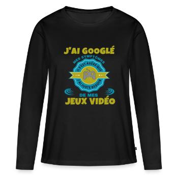 JEUX vidéo - T-shirt manches longues Premium bio Femme - noir - Devant - Julia (174cm)