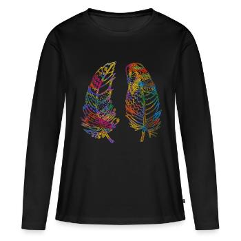Stylo - T-shirt manches longues Premium bio Femme - noir - Devant - Julia (174cm)