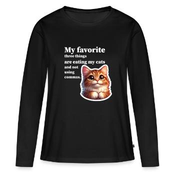 Ne pas utiliser de virgules - T-shirt manches longues Premium bio Femme - noir - Devant - Julia (174cm)