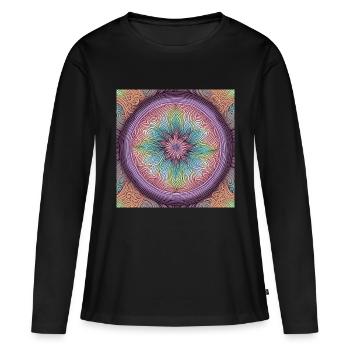 Pattern pastel1 - Women's Premium Organic Long Sleeve Shirt - black - Front - Julia (174cm)