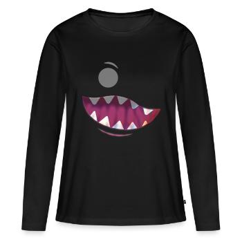 Petit monstre - T-shirt manches longues Premium bio Femme - noir - Devant - Julia (174cm)
