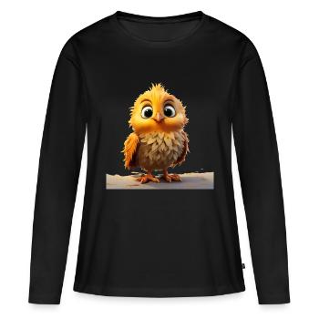 Petit poussin drôle - T-shirt manches longues Premium bio Femme - noir - Devant - Julia (174cm)