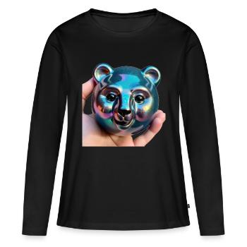 Bärenstarke Kugel - Frauen Premium Bio Langarmshirt - Schwarz - Vorne - Julia (174cm)