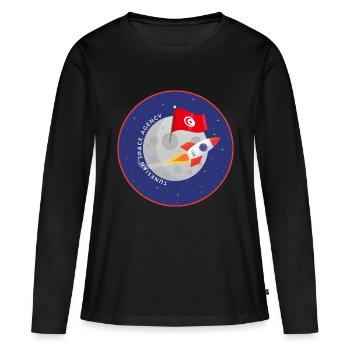 Agence spatiale tunisienne - T-shirt manches longues Premium bio Femme - noir - Devant - Julia (174cm)