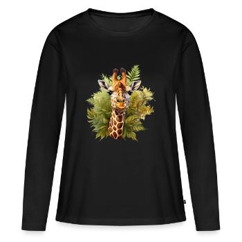 Giraffe High - Frauen Premium Bio Langarmshirt - Schwarz - Vorne - Julia (174cm)