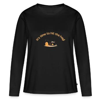 It's time to hit the hay - T-shirt manches longues Premium bio Femme - noir - Devant - Julia (174cm)