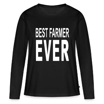 Bauer - Frauen Premium Bio Langarmshirt - Schwarz - Vorne - Julia (174cm)