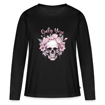 Only You Valentine's Day Skeleton Gothic Roses Love - Women's Premium Organic Long Sleeve Shirt - black - Front - Julia (174cm)
