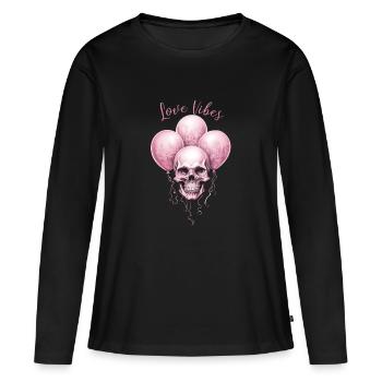 Love Vibes Valentine's Day Love February 14 Gothic - Women's Premium Organic Long Sleeve Shirt - black - Front - Julia (174cm)